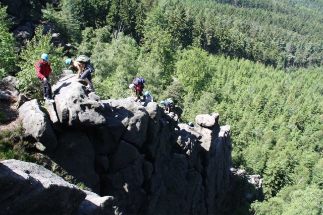 über den Nonnensteig in Jonsdorf und den Alpinen Grat in Oybin